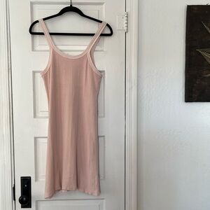 70s/80s Vintage Pink Cotton Slip Dress USA Made